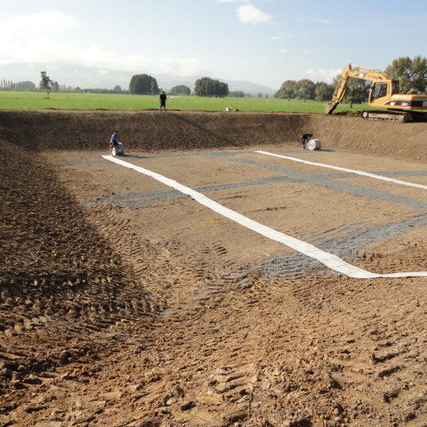 Gas drainage installed in effluent pond